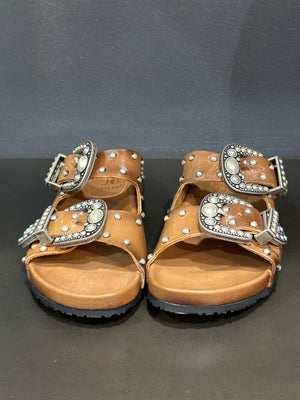 BIRKEN CUIR TAN PERLES NACRÉES