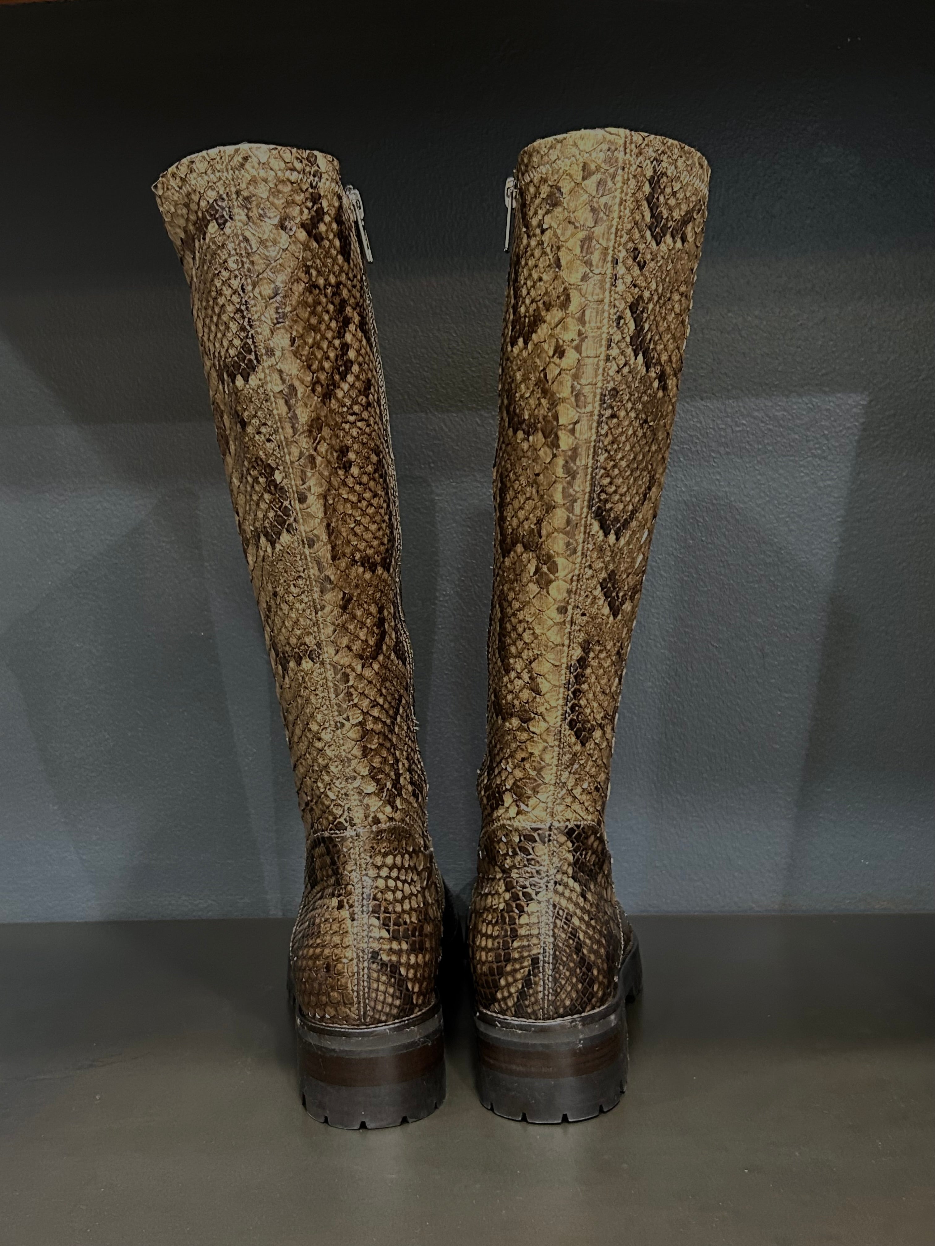 BOTTES BIKER PYTHON STRETCH TAUPE