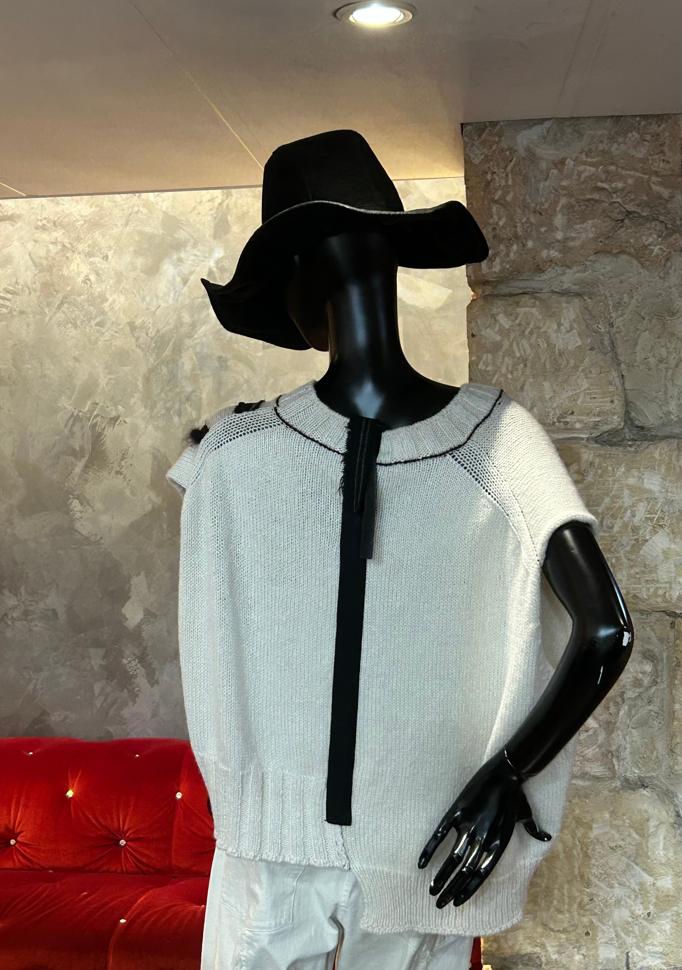 PULL SANS MANCHES BICOLORE