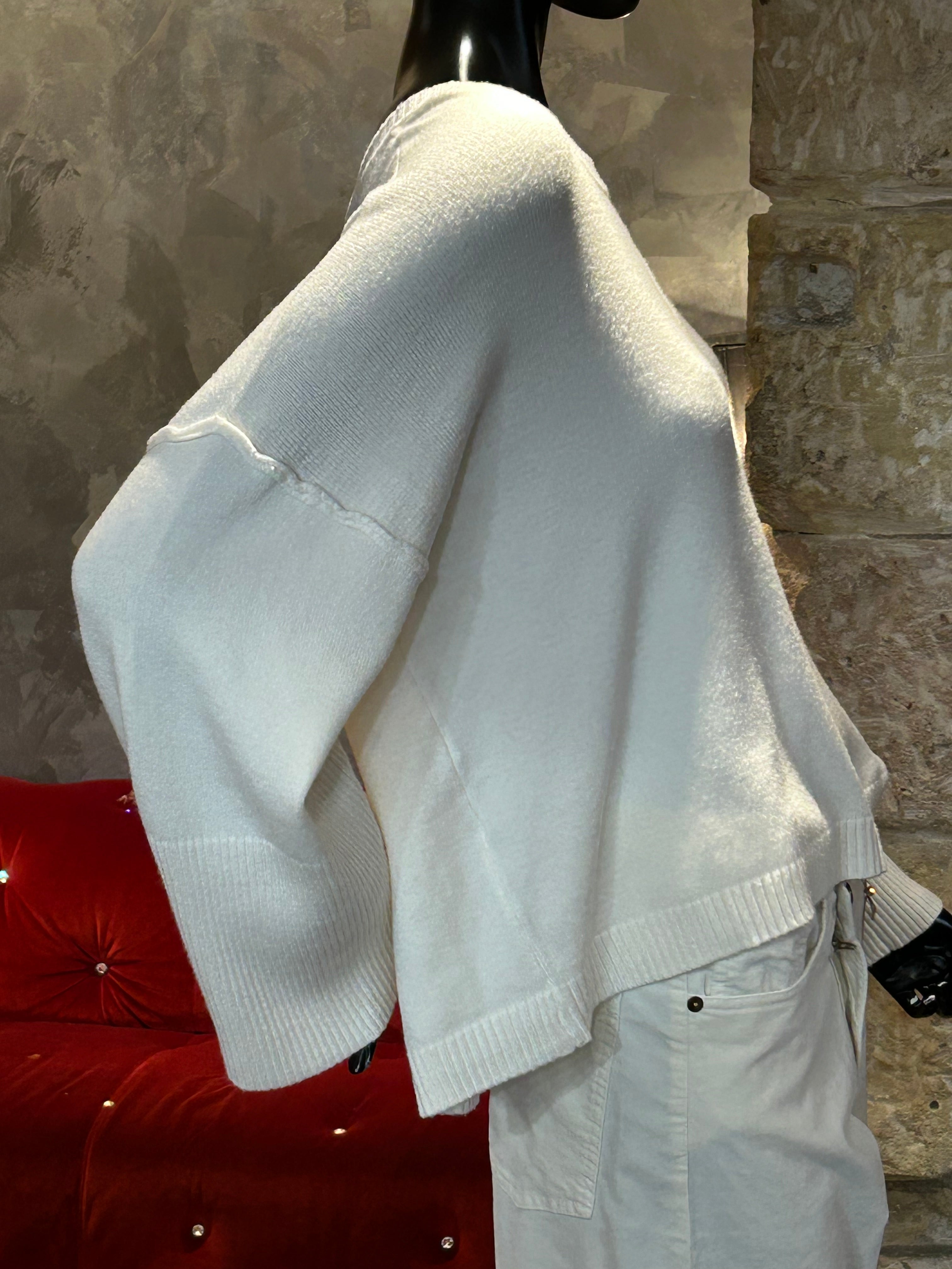 PULL COL AMOVIBLE BLANC CASSÉ