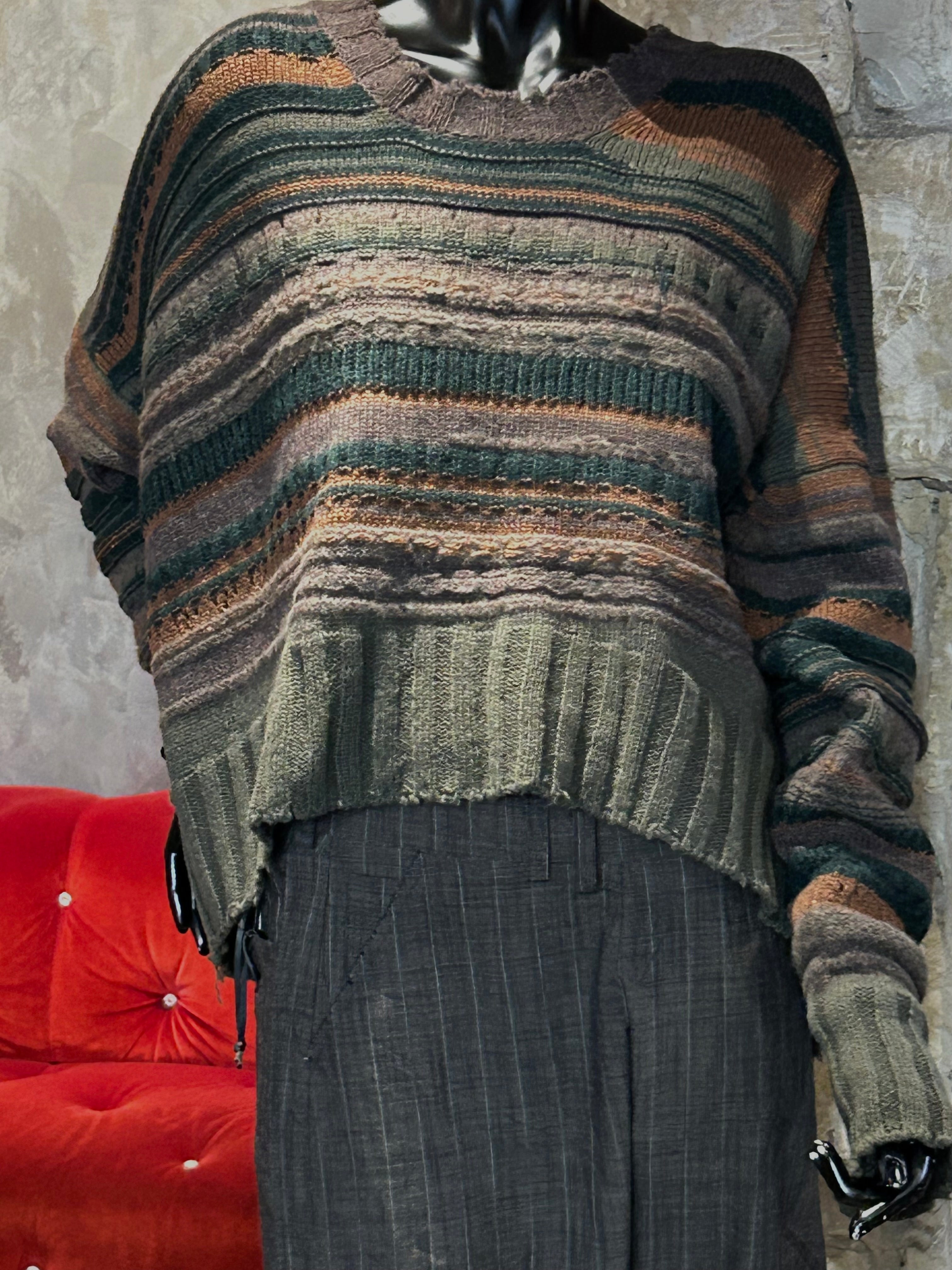 PULL COL ROND A BANDES