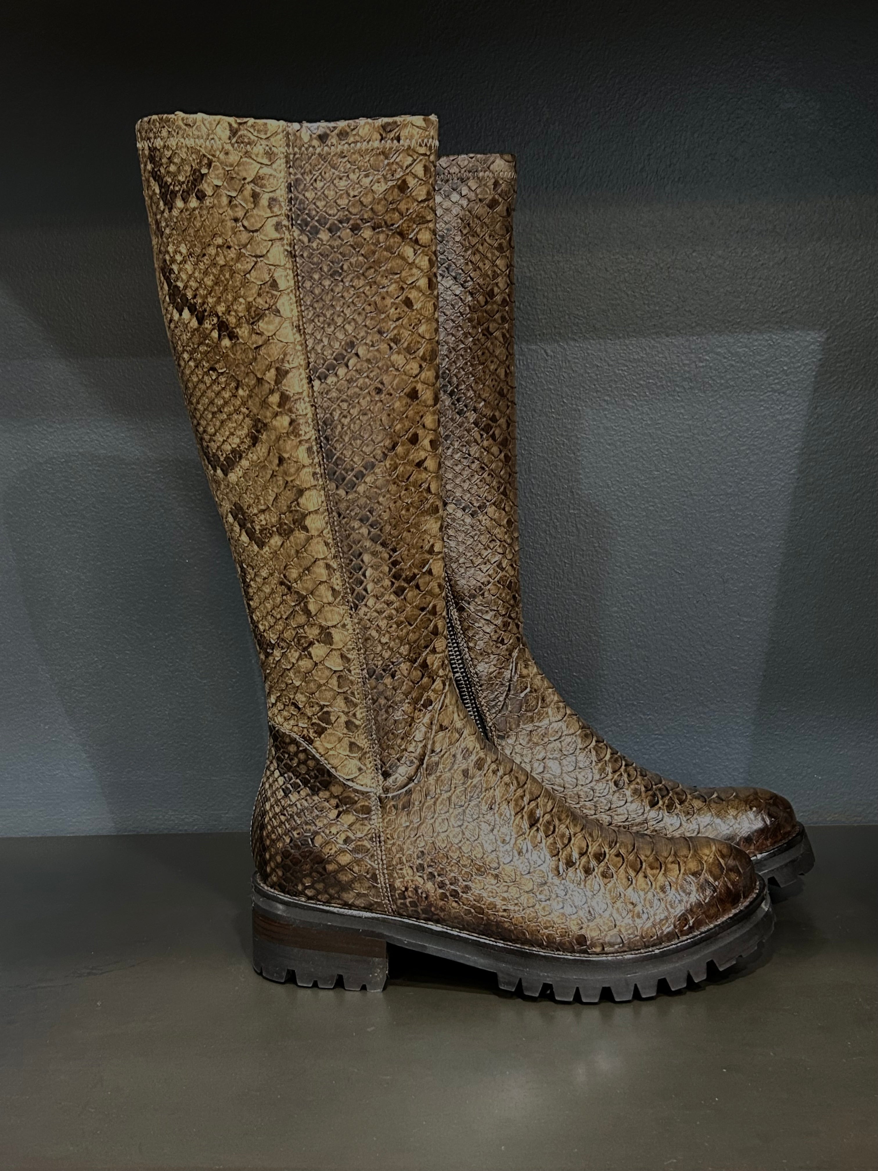 BOTTES BIKER PYTHON STRETCH TAUPE