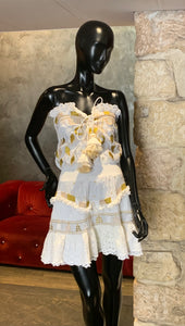 ROBE BLANCHE ET OR LAS NOCHES IBIZA