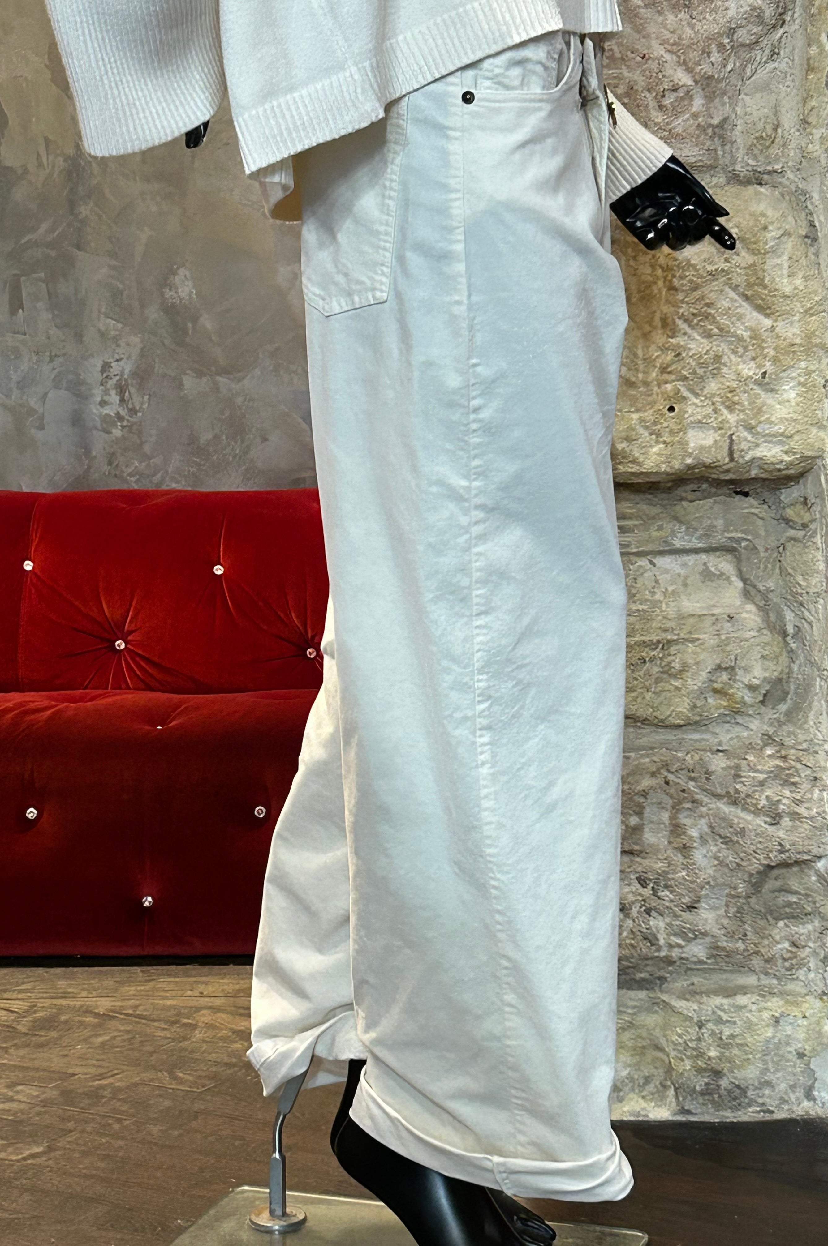 Pantalon velours zip biais