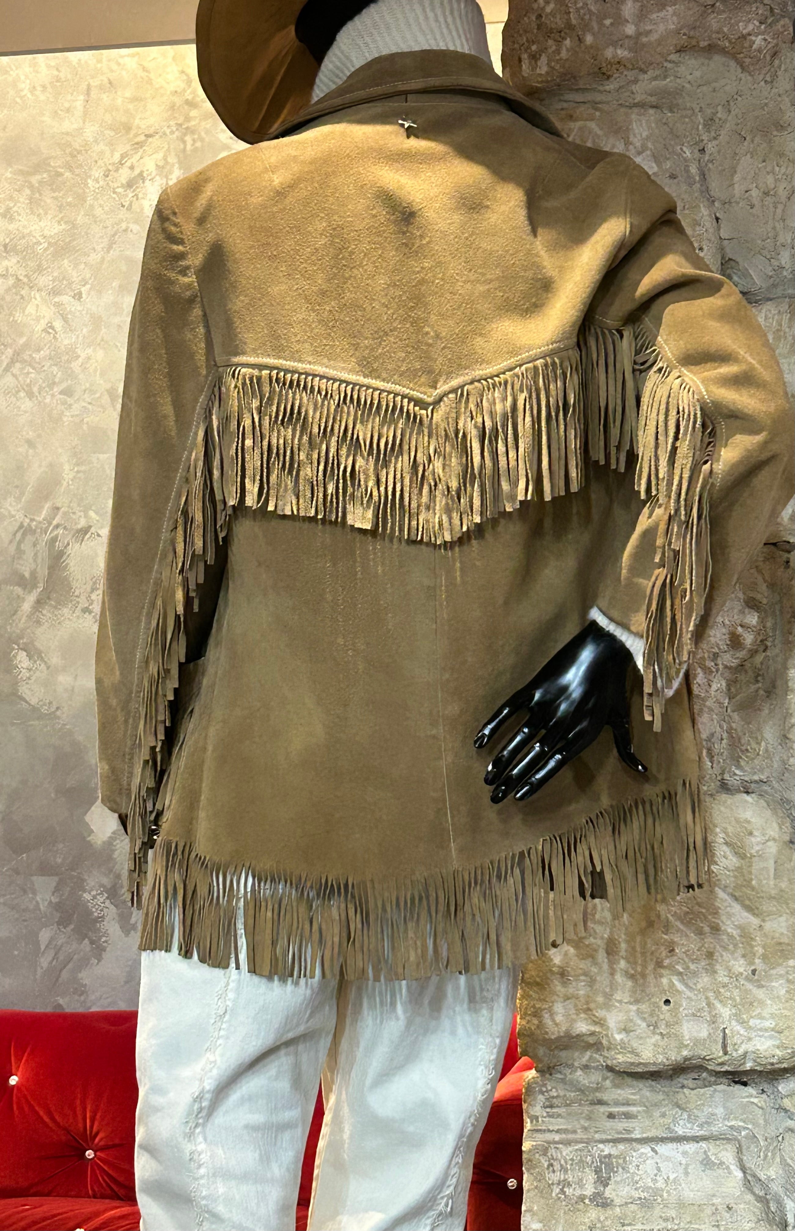 VESTE EN PEAU A FRANGES