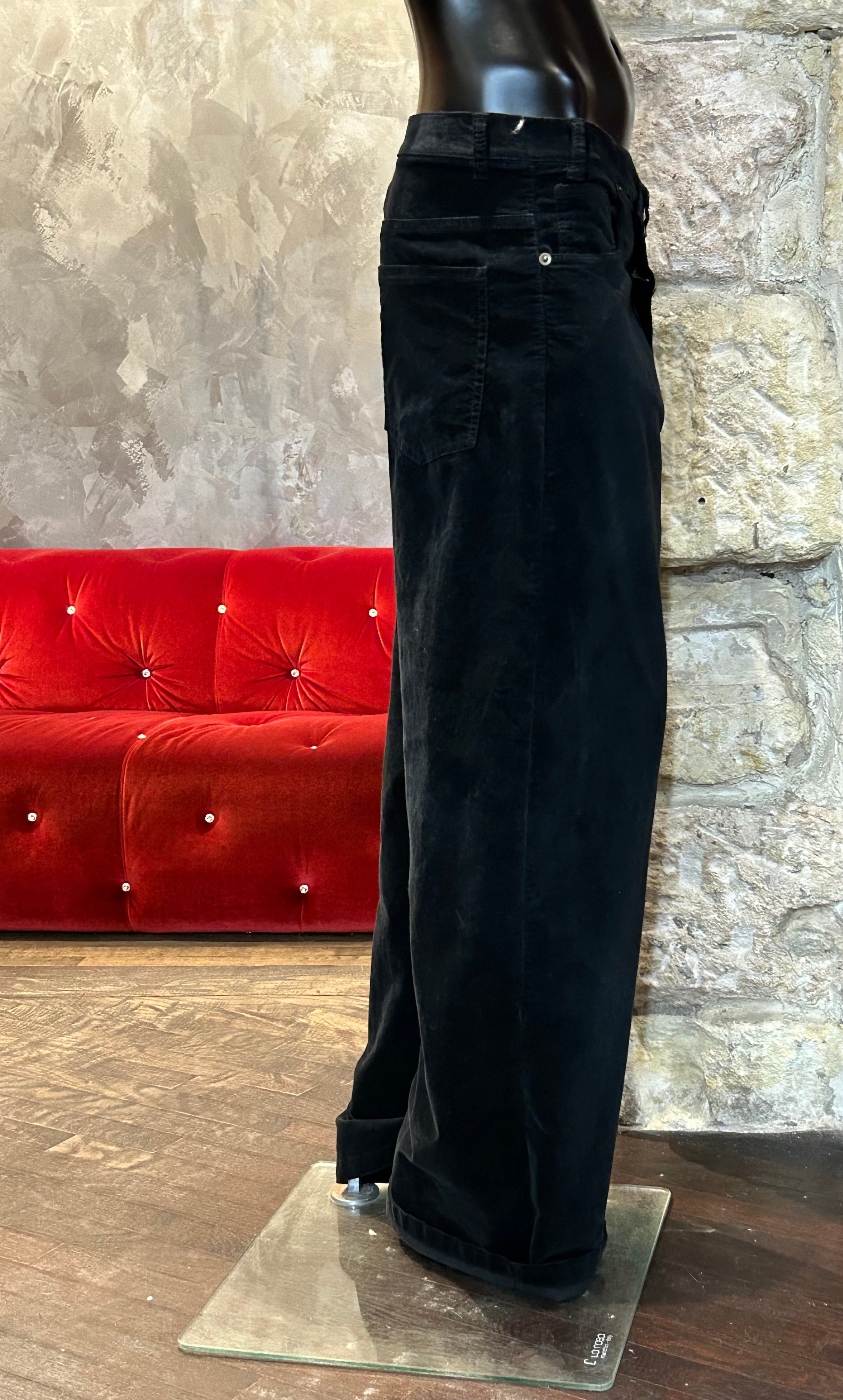 PANTALON VELOURS ZIP BIAIS
