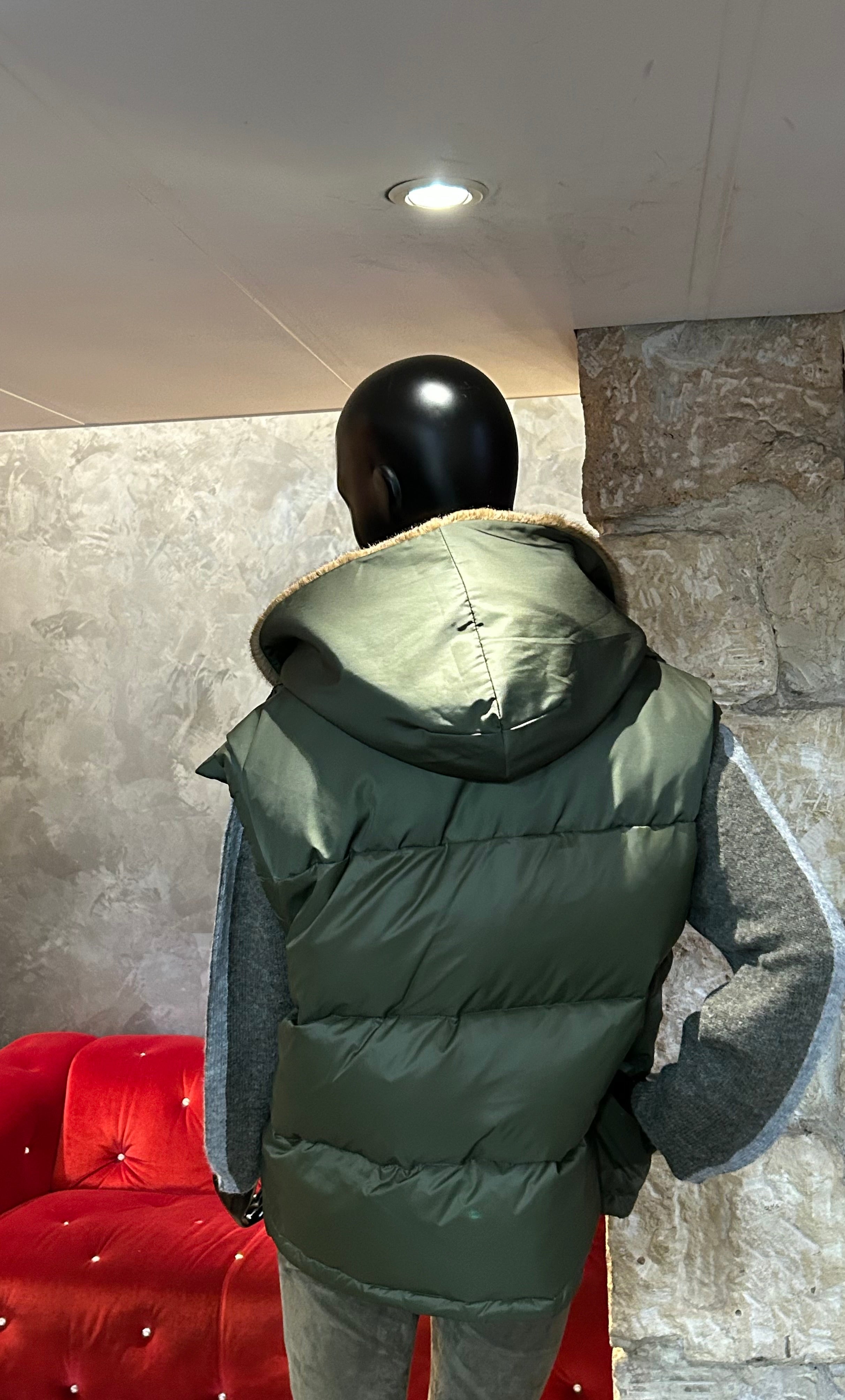 DOUDOUNE SANS MANCHES FAUSSE FOURRURE VISON