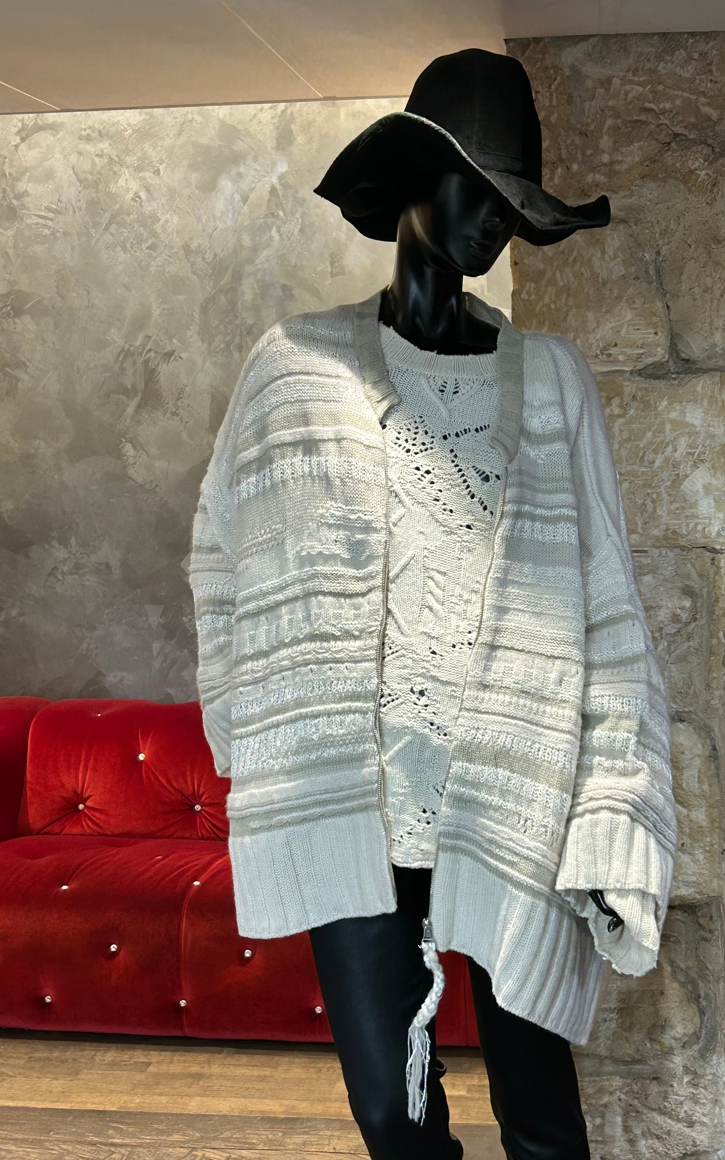 VESTE MAILLE OVER ZIPPEE