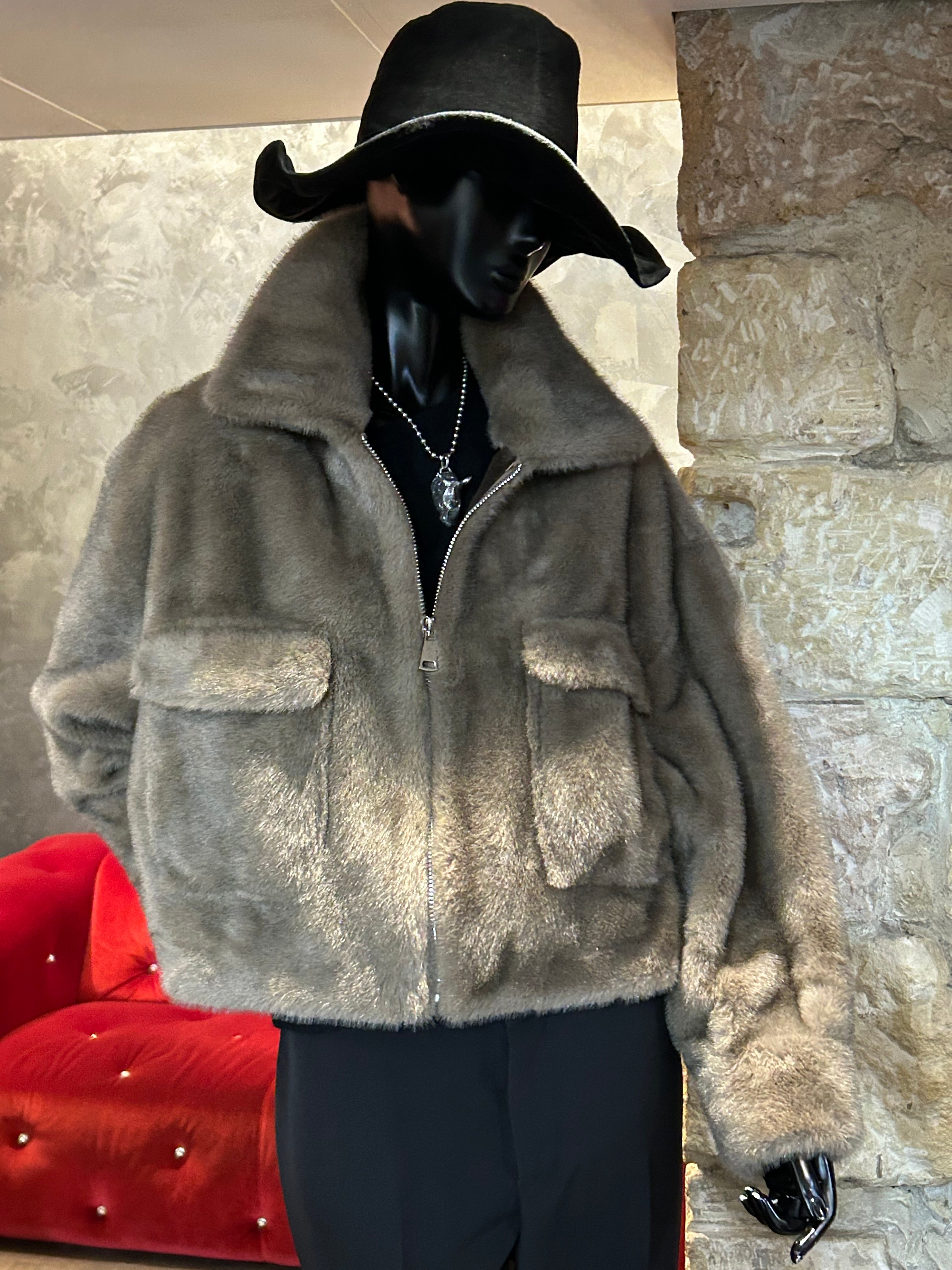 BLOUSON BOMBER FAUSSE FOURRURE