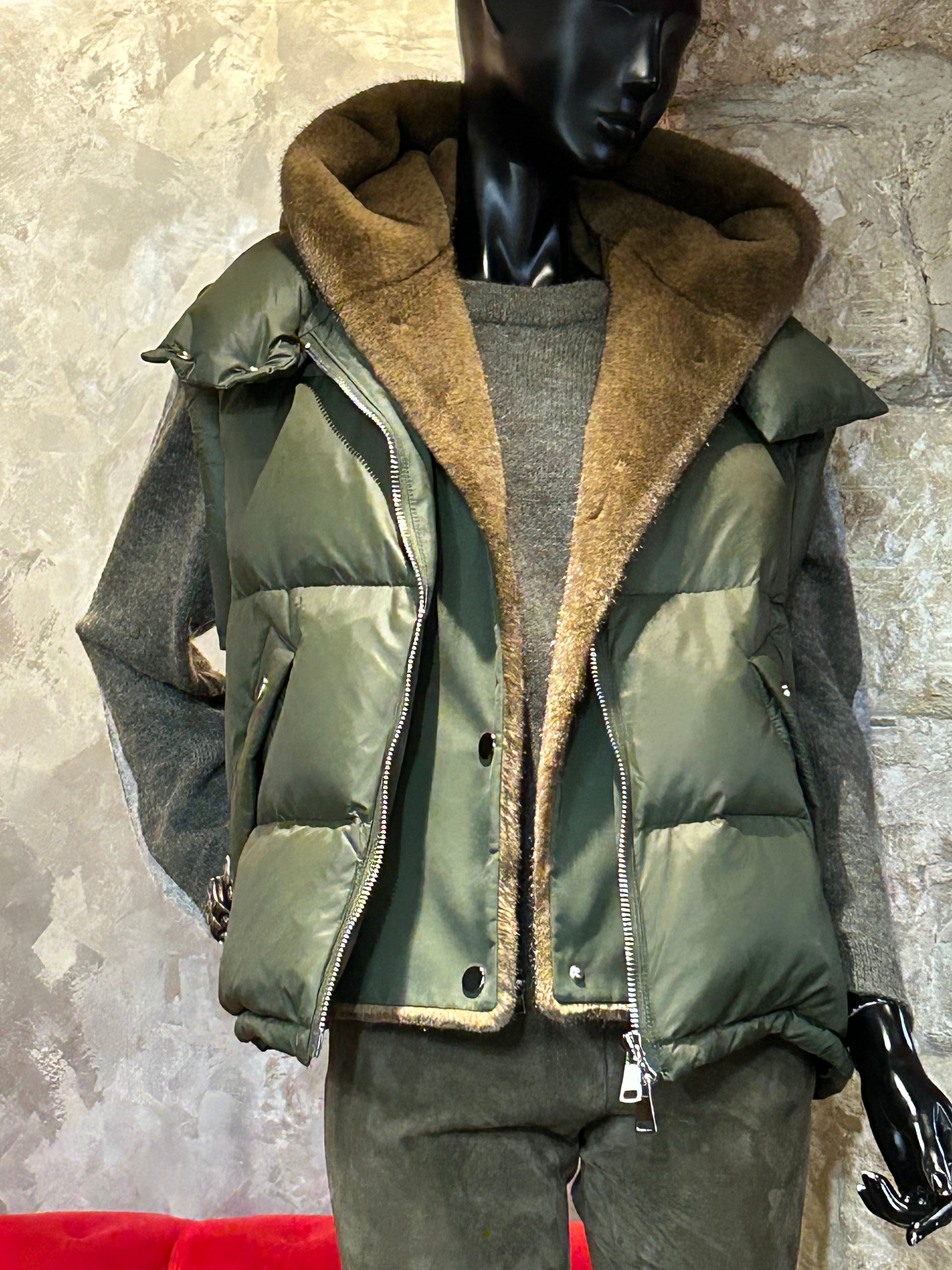 DOUDOUNE SANS MANCHES FAUSSE FOURRURE VISON