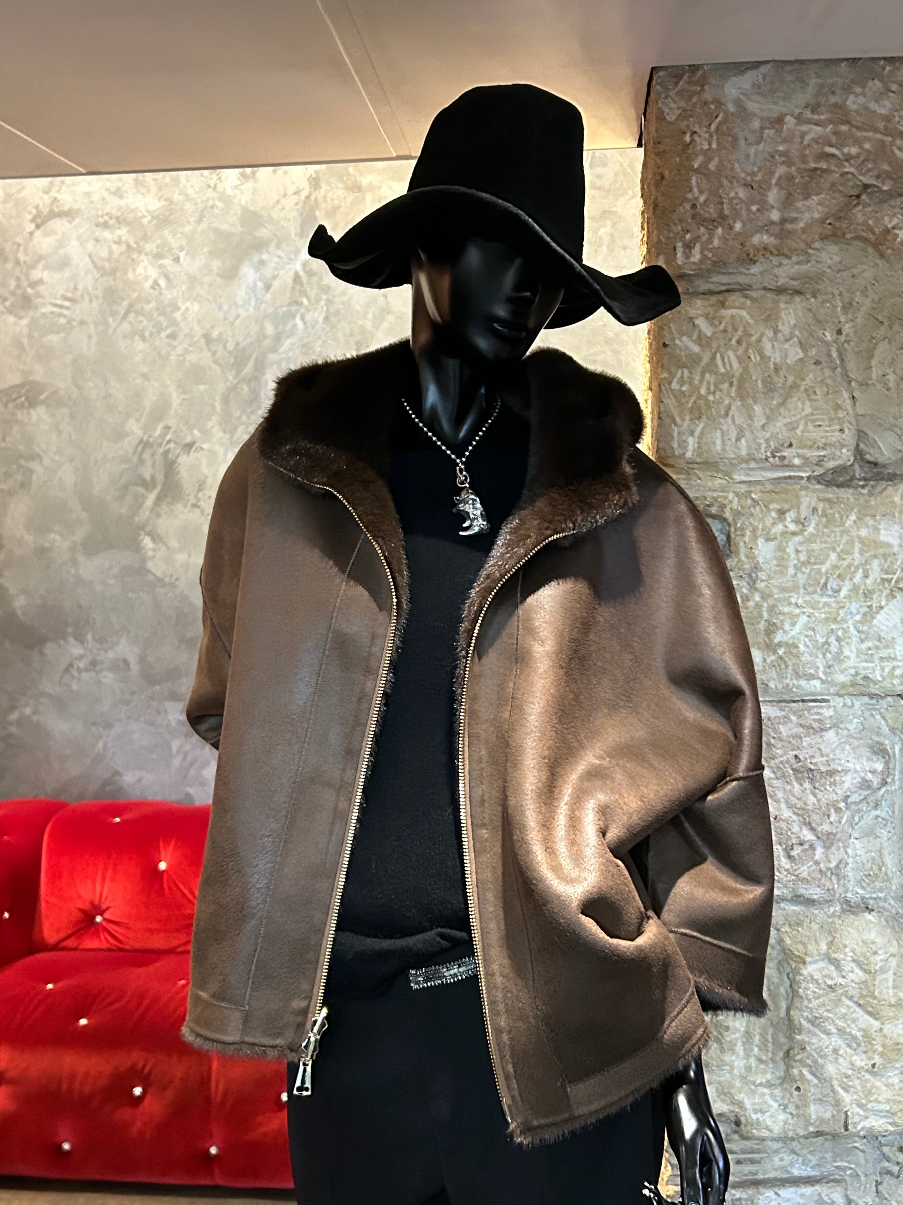 FAUSSE FOURRURE HOODY REVERSIBLE MANCHES 7/8