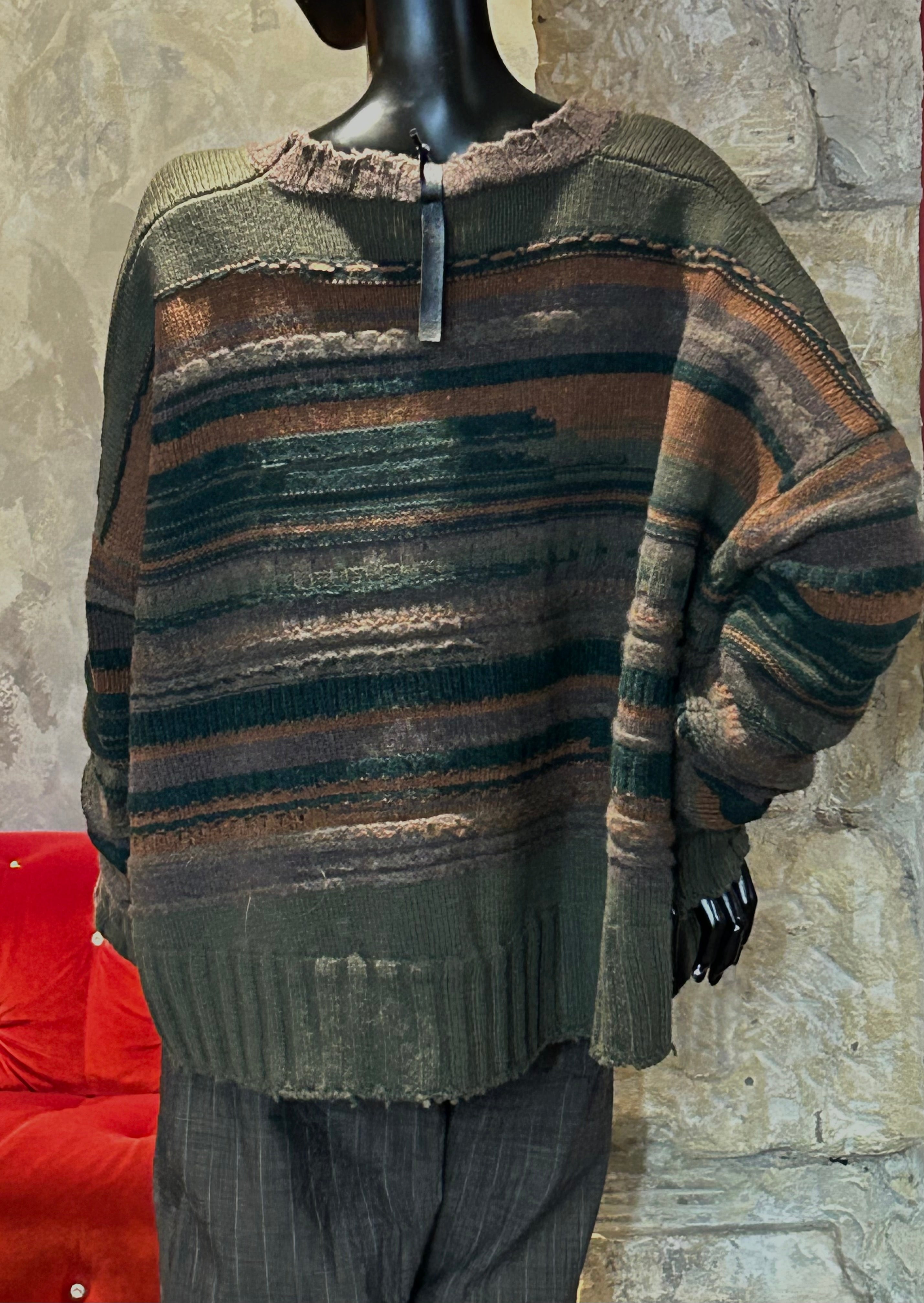 PULL COL ROND A BANDES