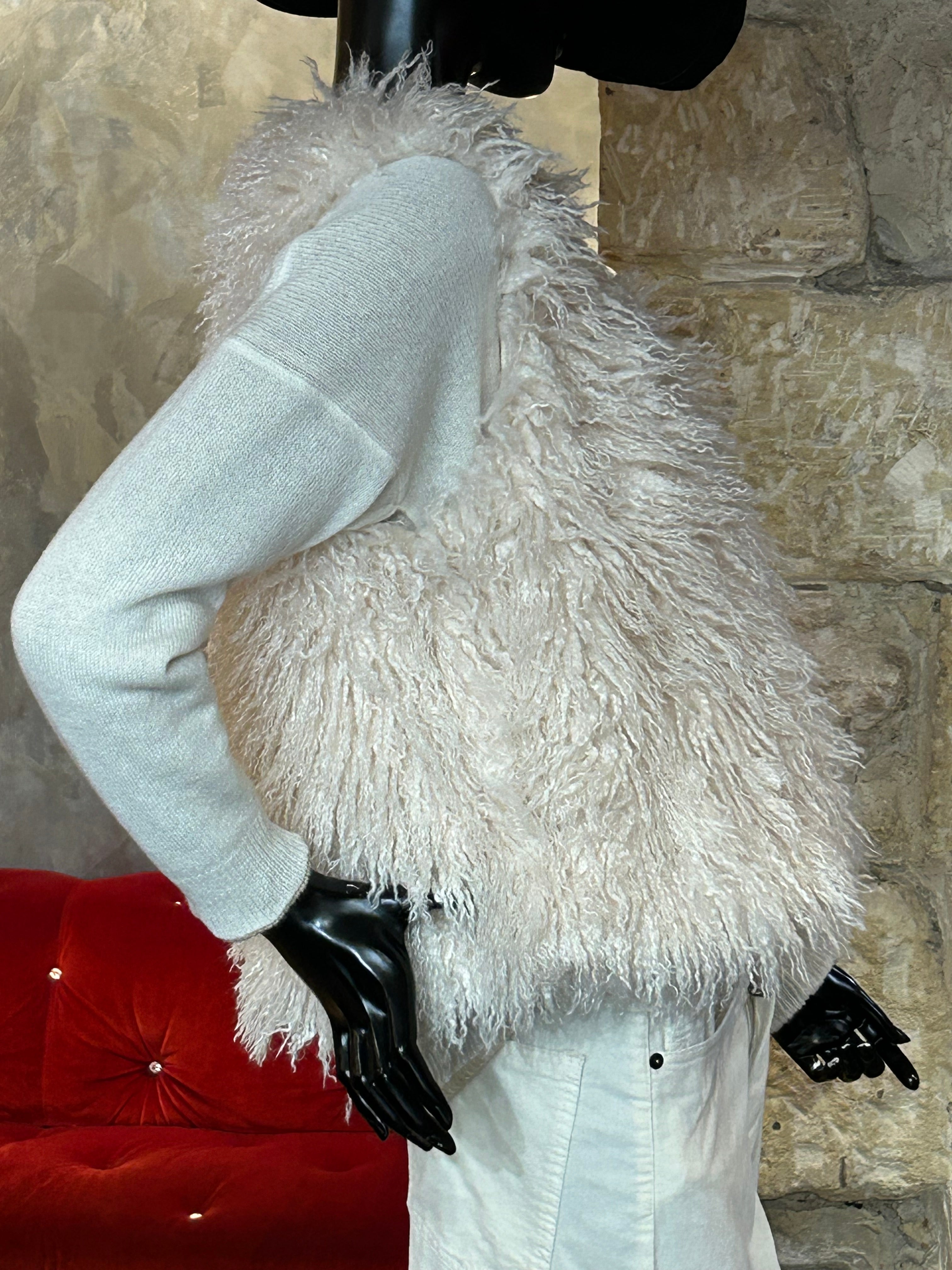 GILET FAUSSE FOURRURE MONGOLIE