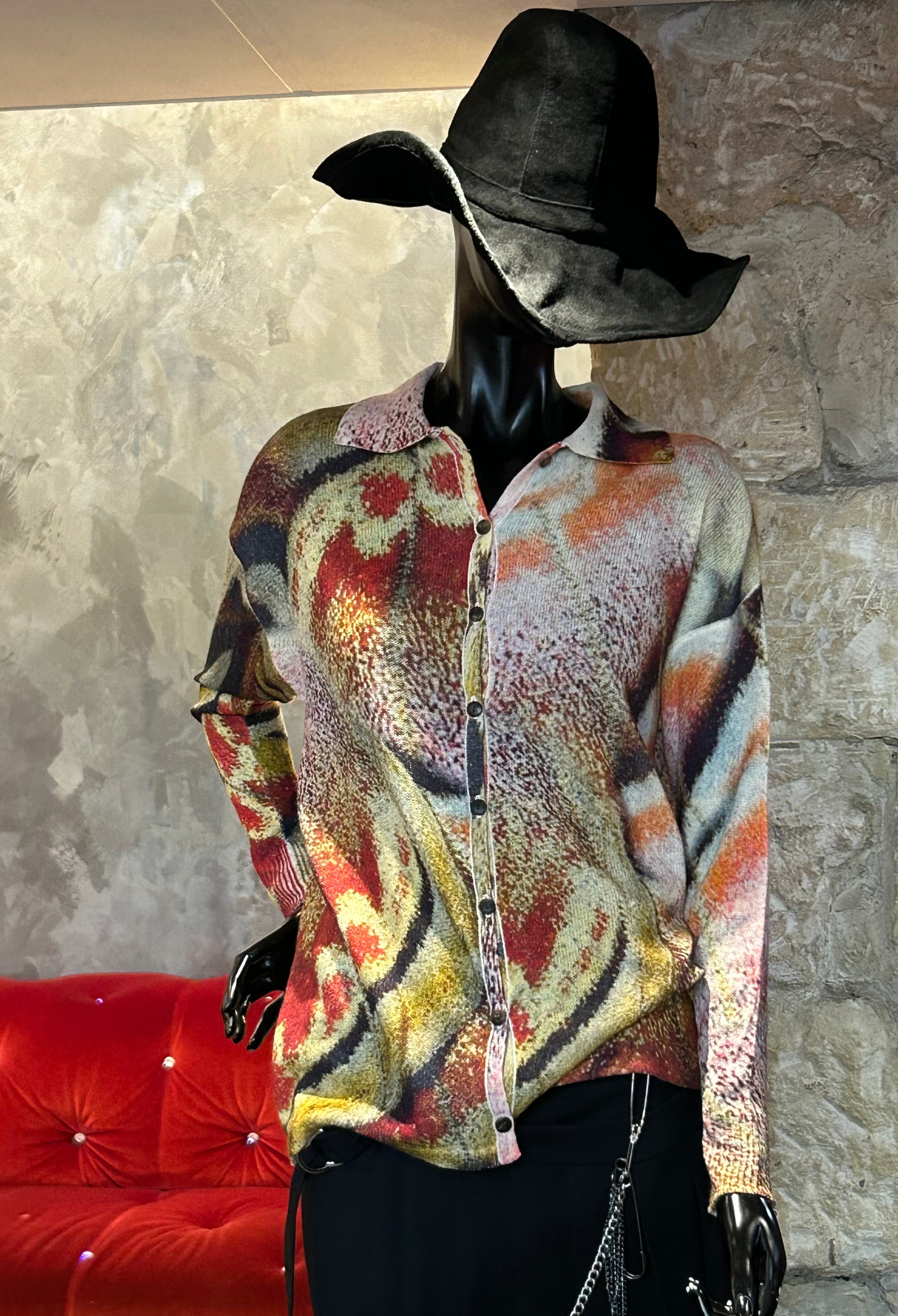 CARGIGAN A POIL CACHEMIRE MULTICOLORE