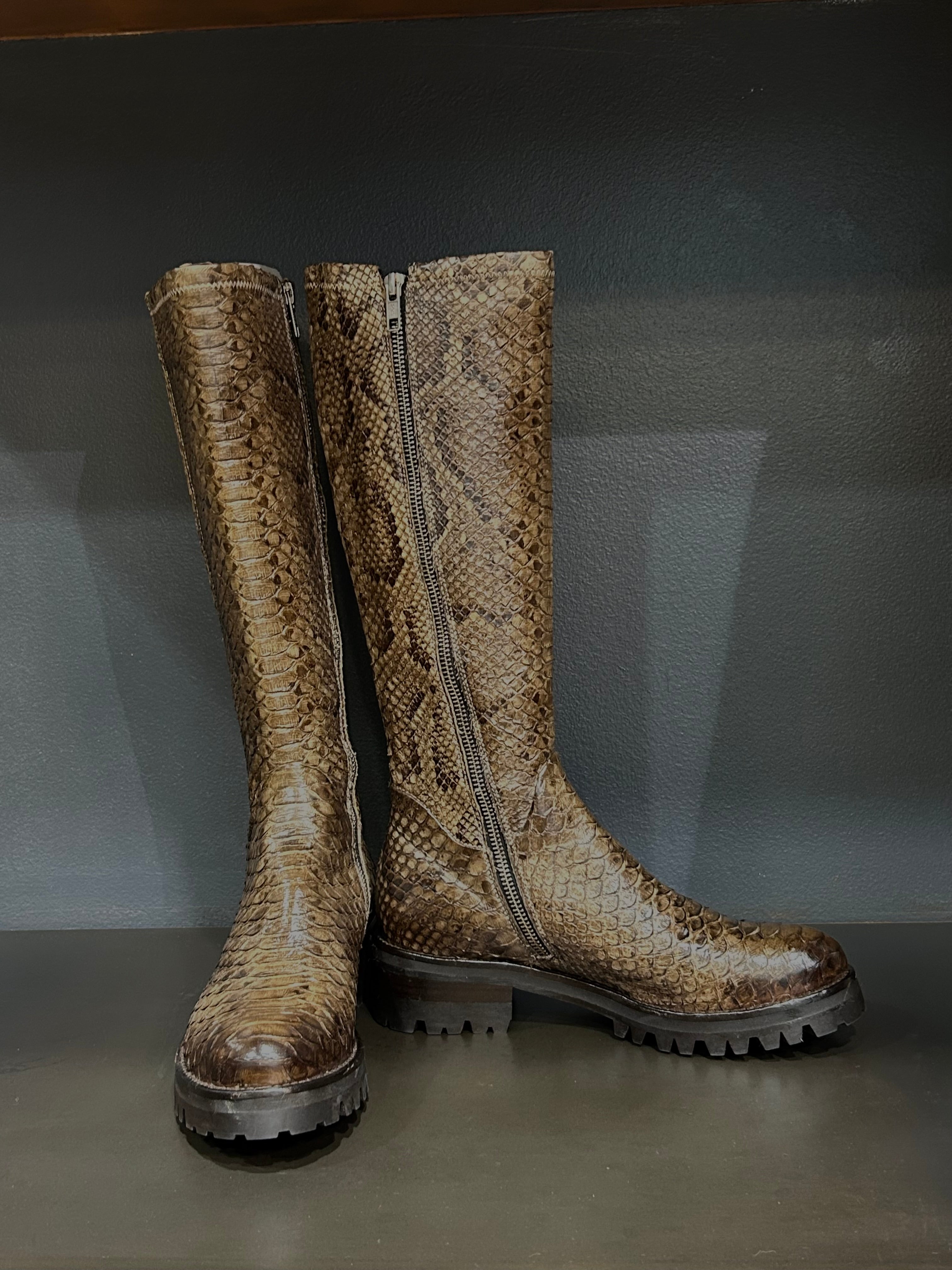BOTTES BIKER PYTHON STRETCH TAUPE