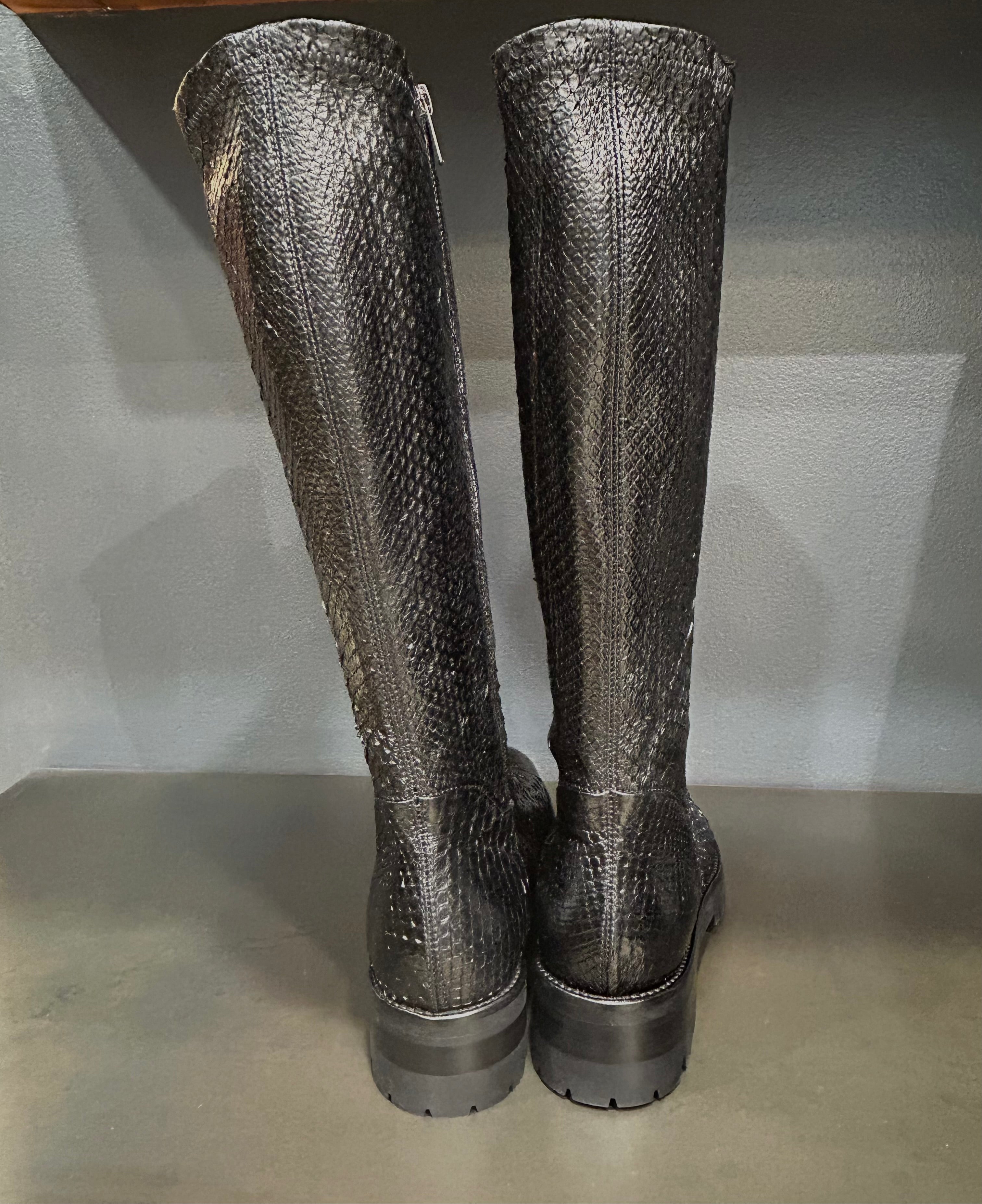BOTTES EN PYTHON STRETCH NOIRES