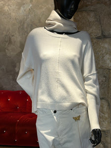 PULL COL AMOVIBLE BLANC CASSÉ