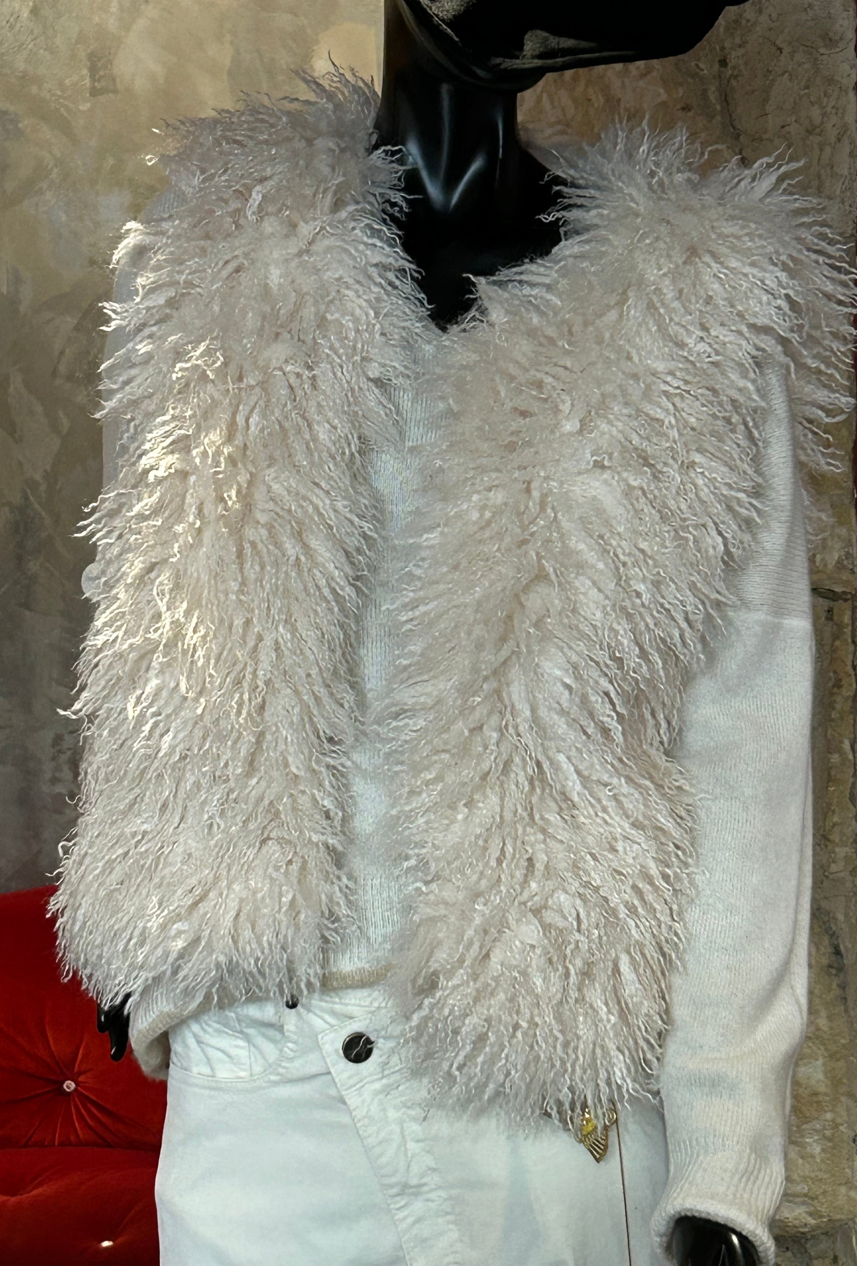 GILET FAUSSE FOURRURE MONGOLIE