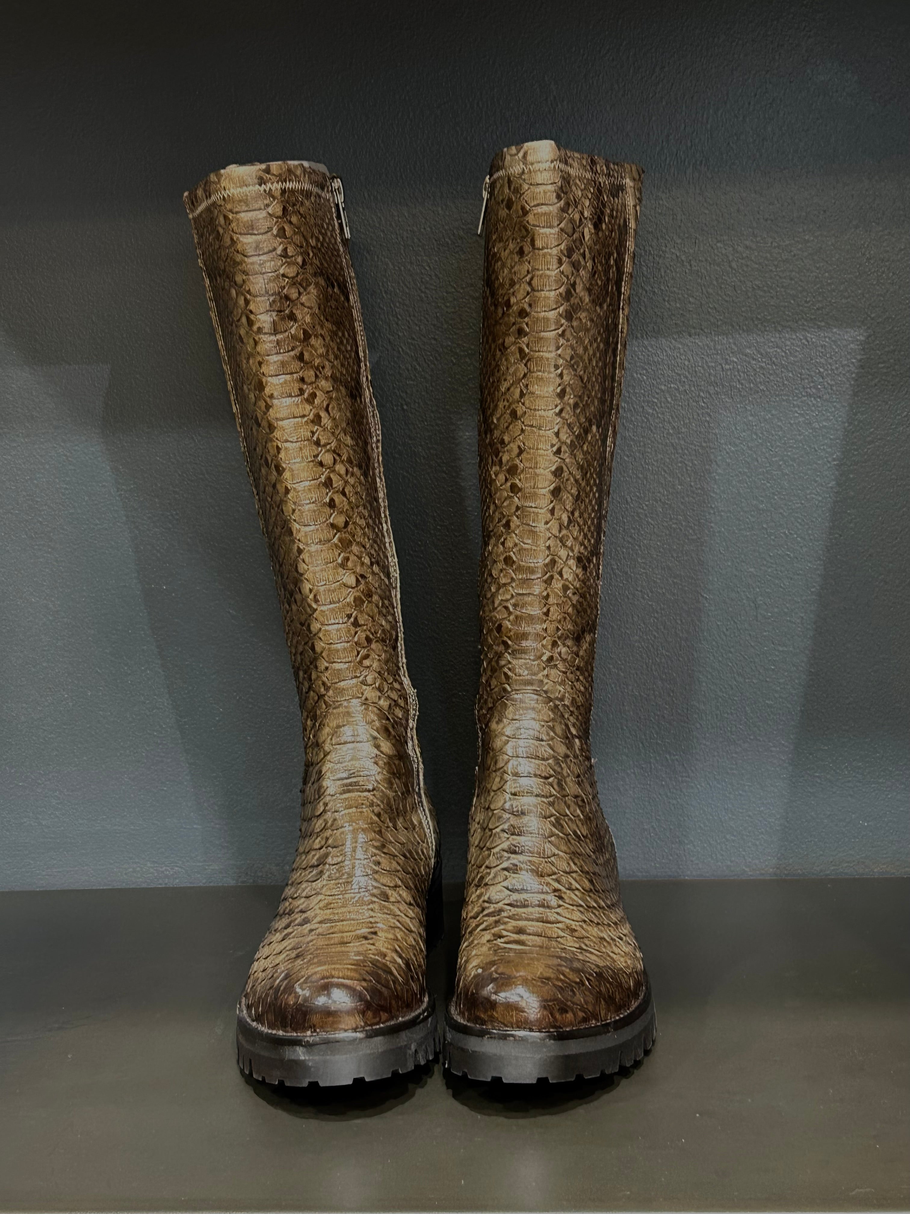 BOTTES BIKER PYTHON STRETCH TAUPE