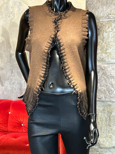 GILET SANS MANCHES CAMEL AND TIE