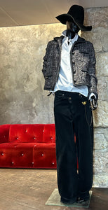 PANTALON VELOURS ZIP BIAIS