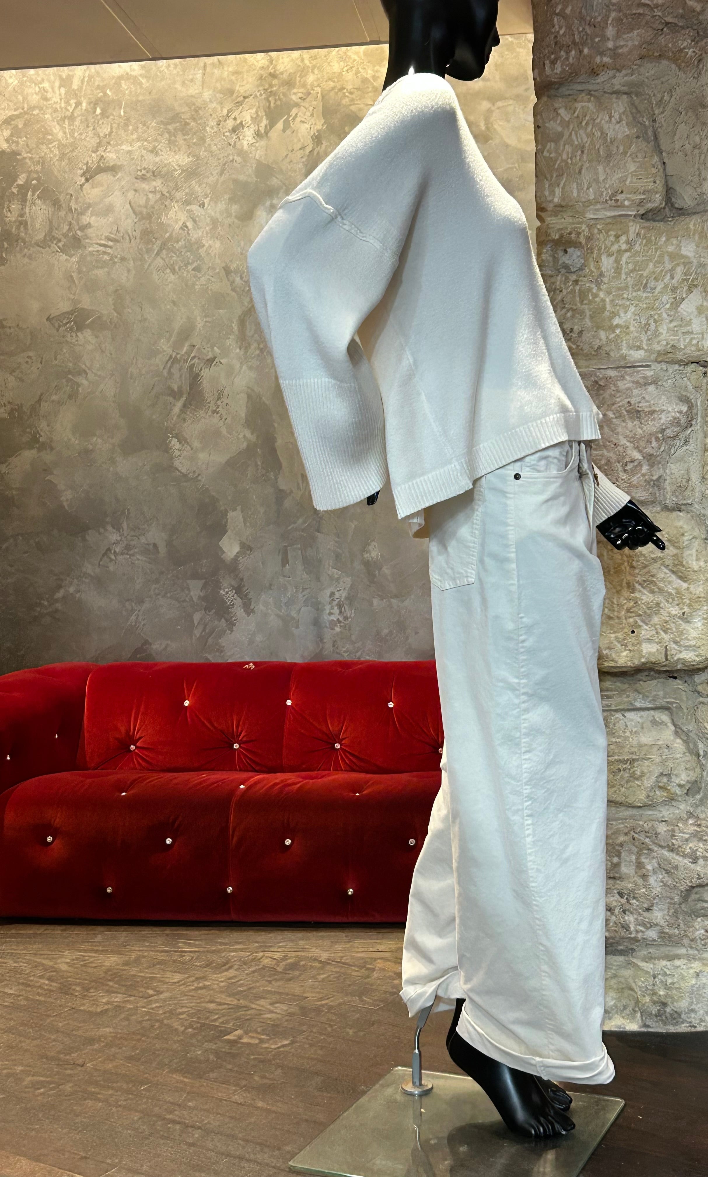 Pantalon velours zip biais