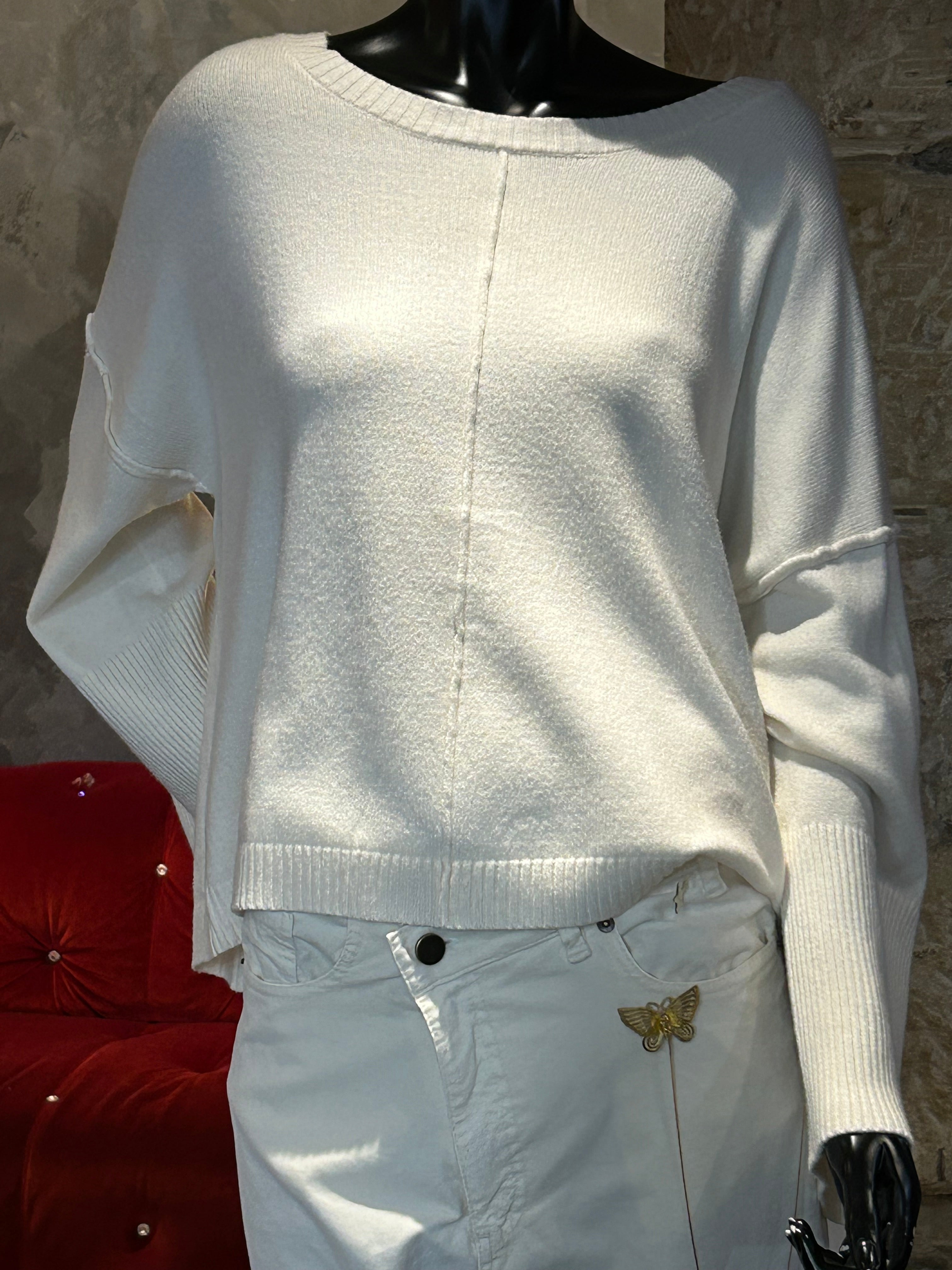 PULL COL AMOVIBLE BLANC CASSÉ