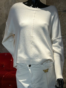 PULL COL AMOVIBLE BLANC CASSÉ