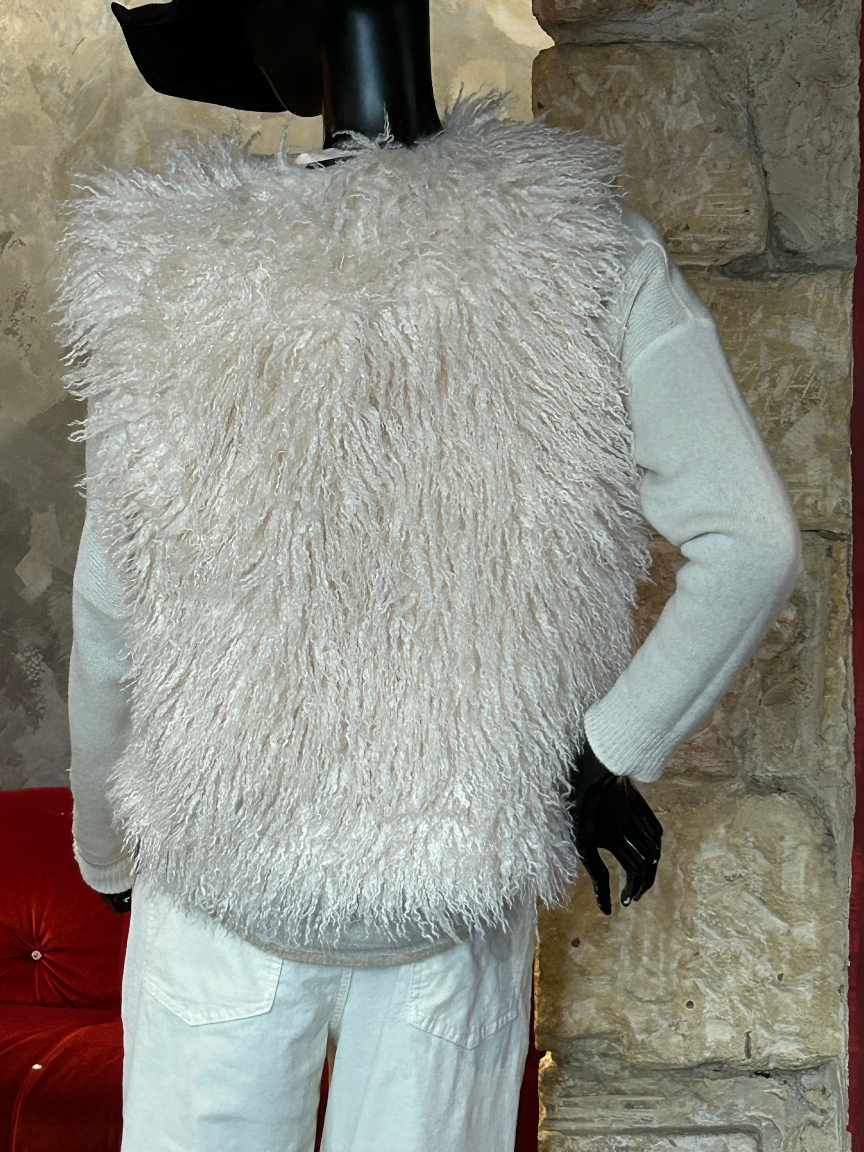 GILET FAUSSE FOURRURE MONGOLIE