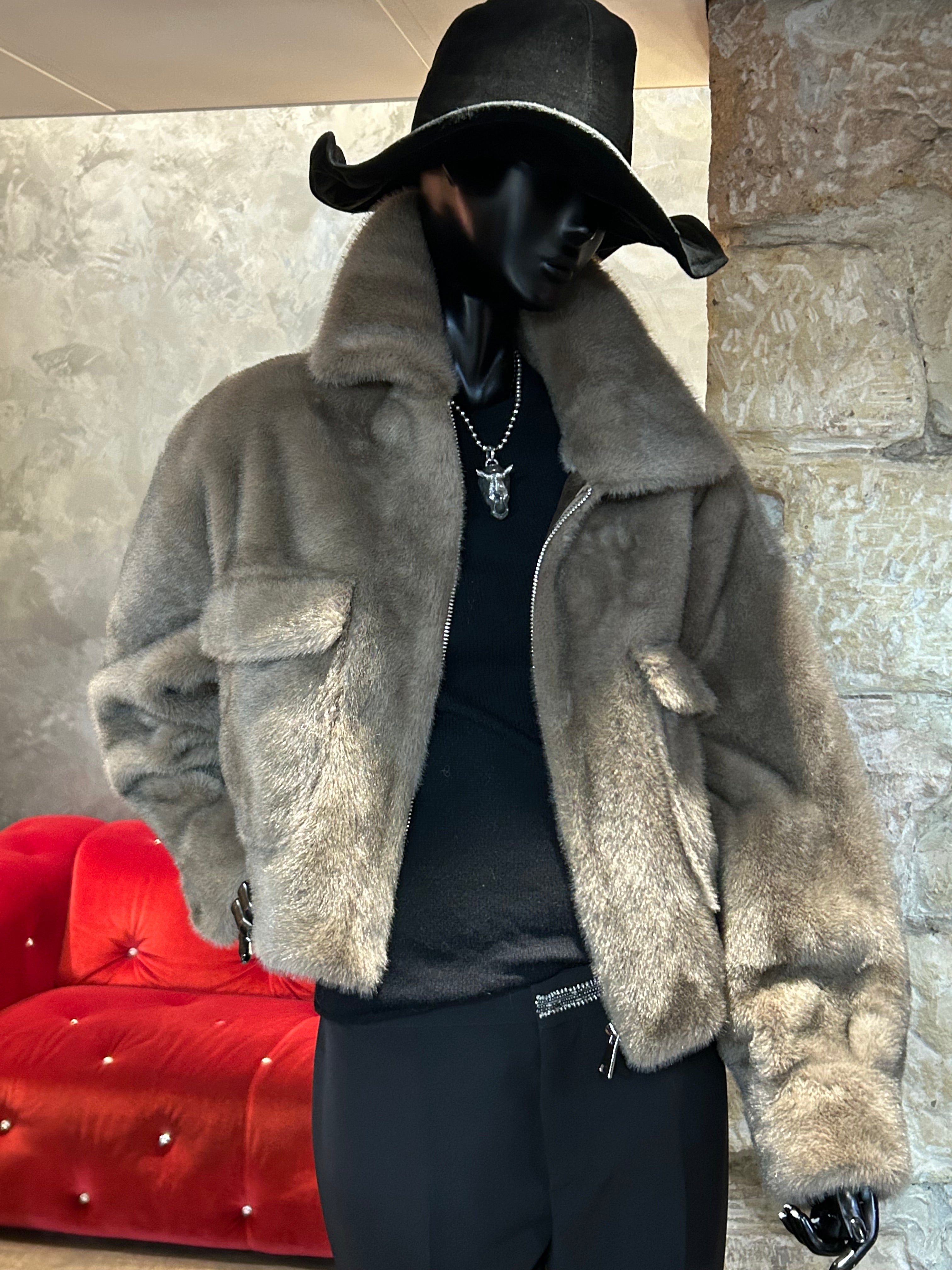 BLOUSON BOMBER FAUSSE FOURRURE