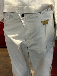 Pantalon velours zip biais
