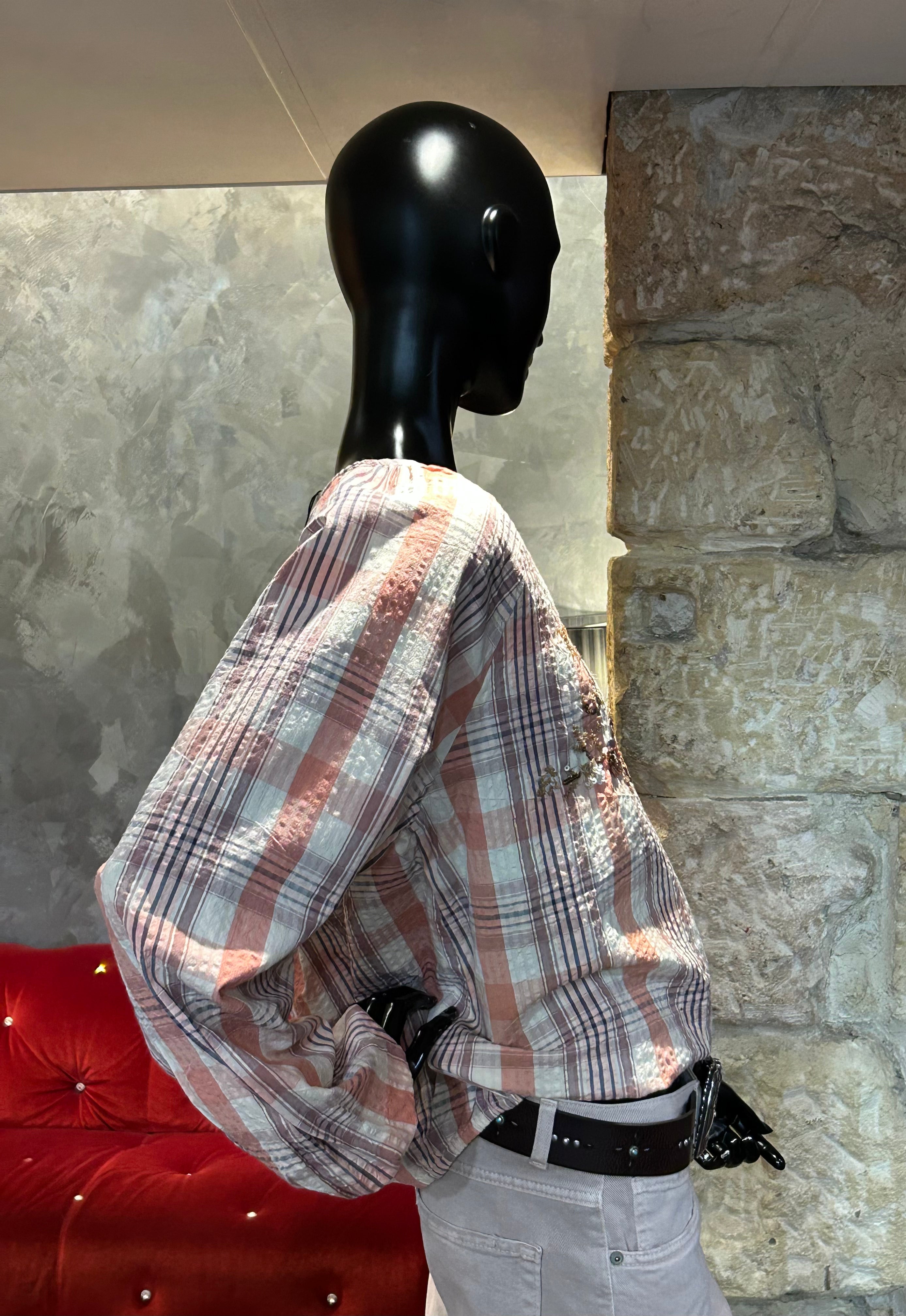 BLOUSE MADRAS BRODERIE