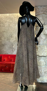 ROBE BRETELLES PERLES BOIS