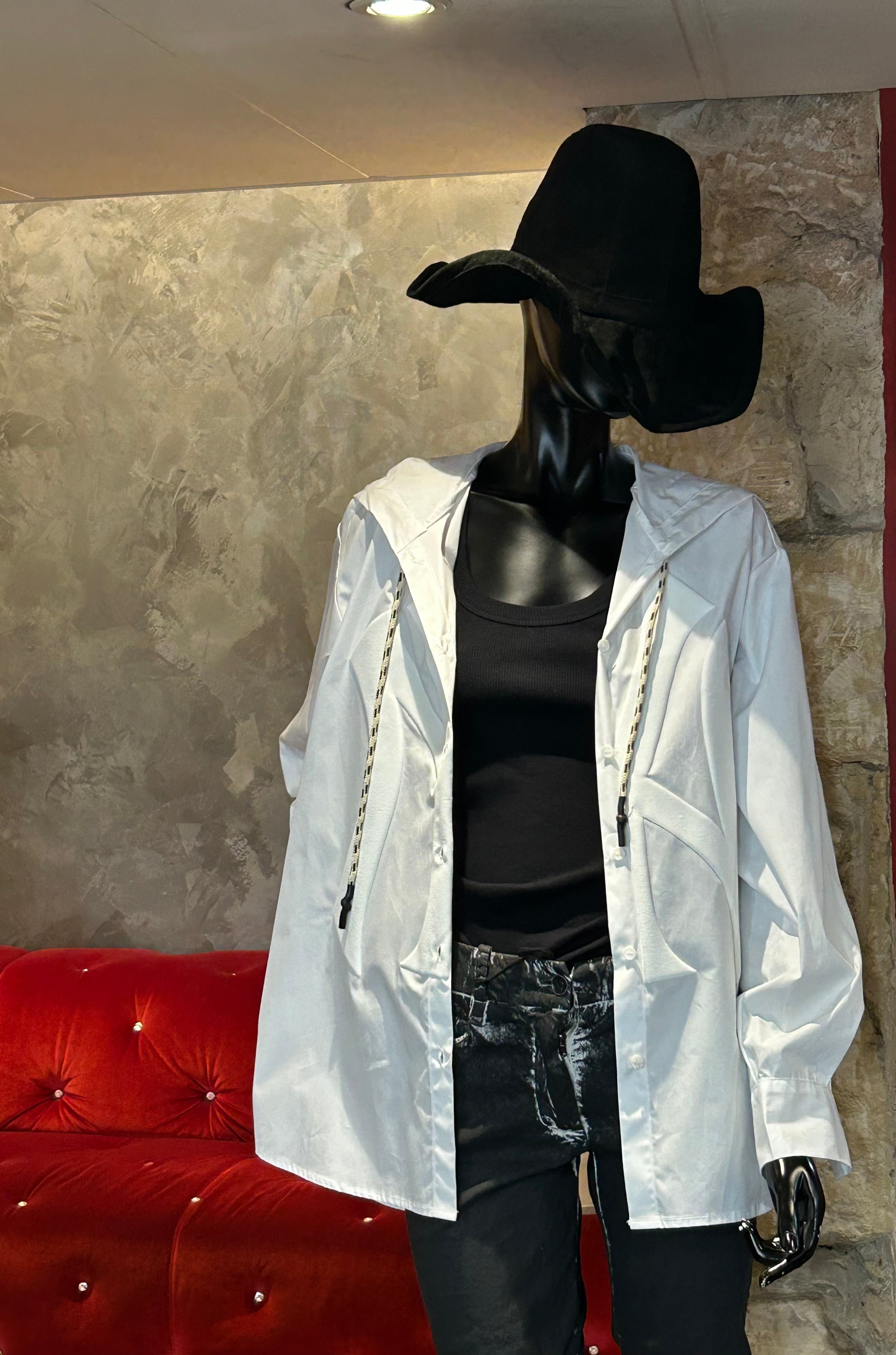 CHEMISE VESTE À CAPUCHE