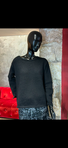PULL COL ROND NOIR BABY ALPAGA