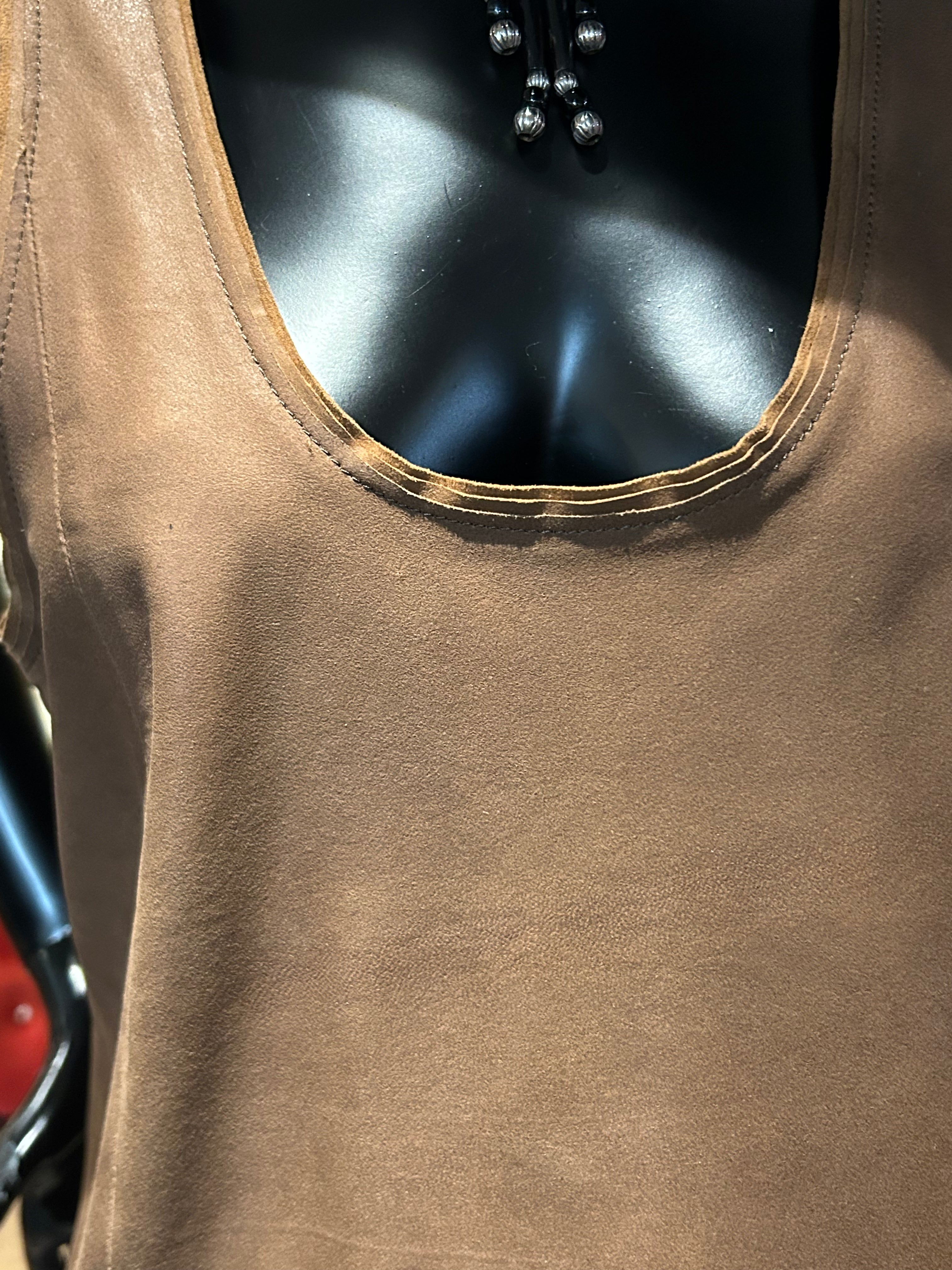 DÉBARDEUR CUIR WASHES TAN