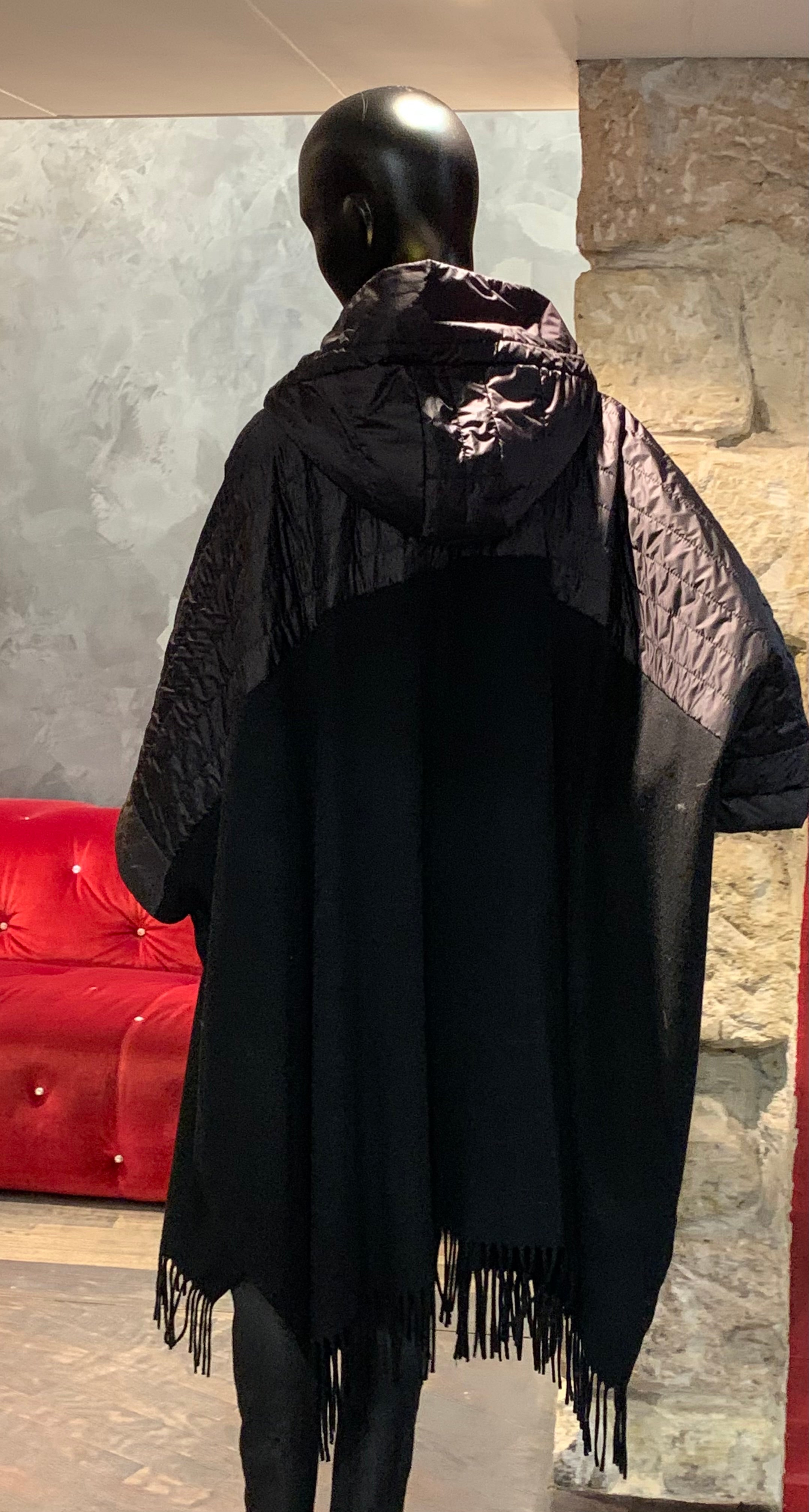 CAPE PONCHO A FRANGES