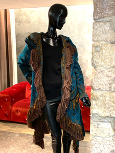 MANTEAU DASSIOS BLEU/MARRON