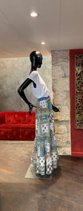 LONG BANDANA BLU SKIRT