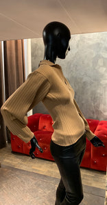 V-NECK SWEATER WITH TAILORED SLEEVES