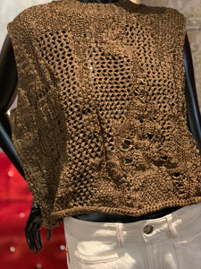 MAILLE SANS MANCHES MÉTAL BRONZE
